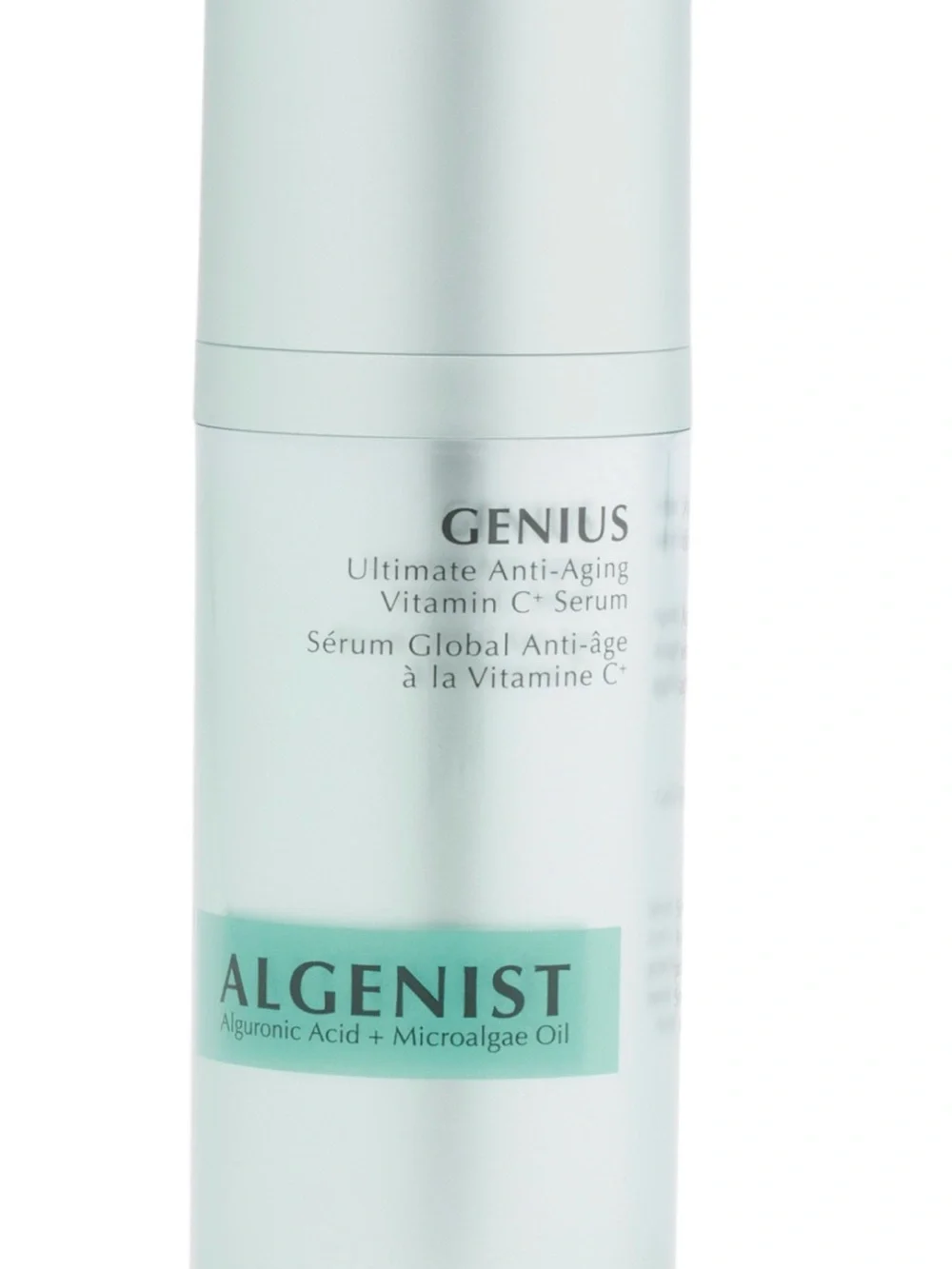 Algenist Serum in Mint and Metallic Silver Bottle